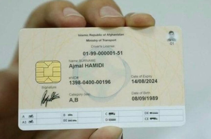 Afghanistan Fake Driver’s License for Sale